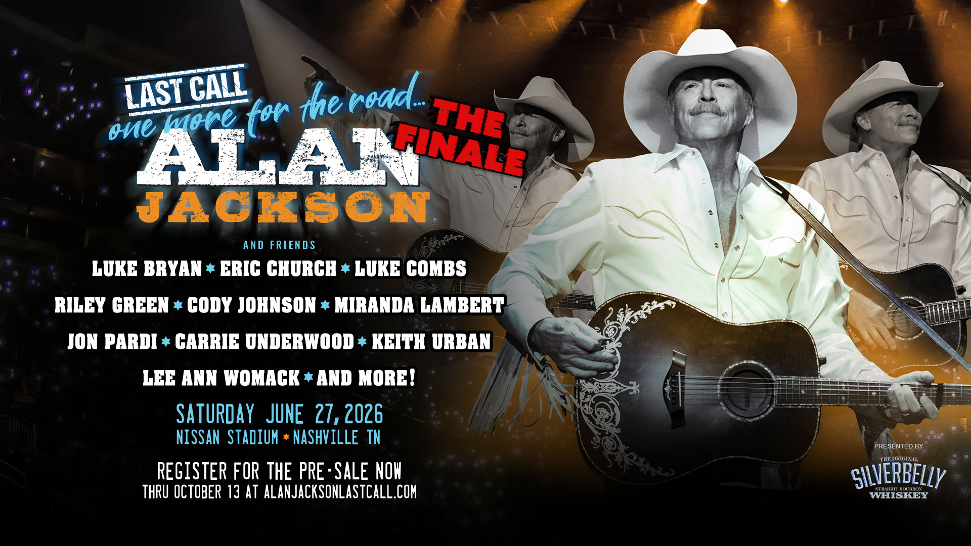 ALAN JACKSON TO PLAY HIS “FINALE”AT NASHVILLE'S NISSAN STADIUM